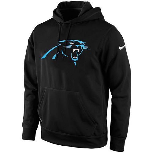 Men's Carolina Panthers Nike Black KO Logo Essential Hoodie - Click Image to Close